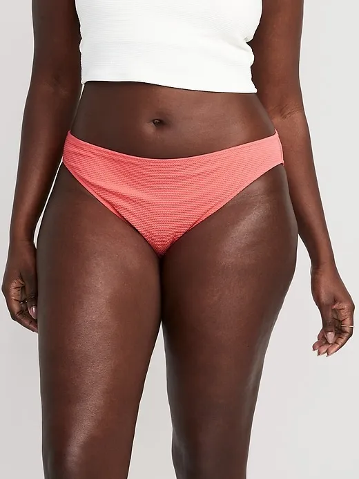 Low-Rise Classic Pucker Bikini Swim Bottoms