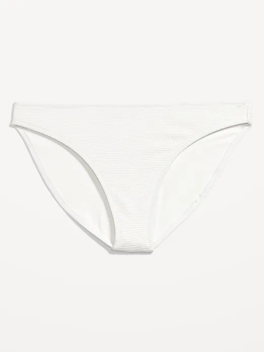 Low-Rise Classic Pucker Bikini Swim Bottoms