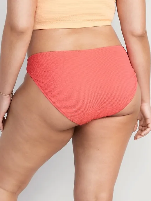 Low-Rise Classic Pucker Bikini Swim Bottoms