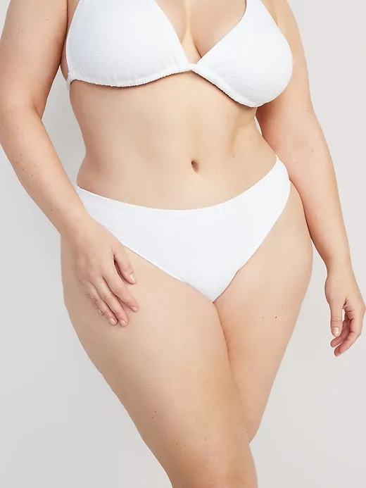 Low-Rise Classic Pucker Bikini Swim Bottoms
