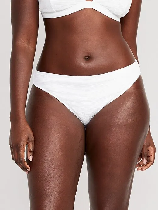 Low-Rise Classic Pucker Bikini Swim Bottoms