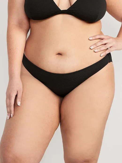 Low-Rise Classic Pucker Bikini Swim Bottoms