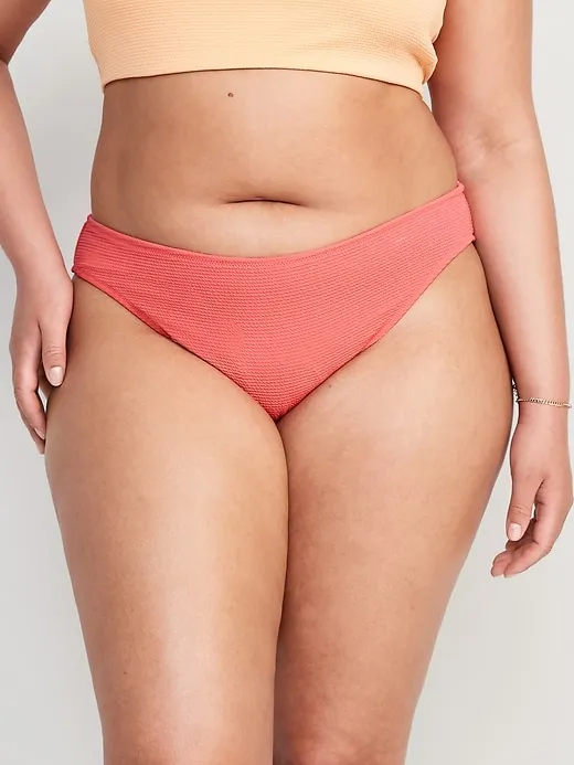 Low-Rise Classic Pucker Bikini Swim Bottoms
