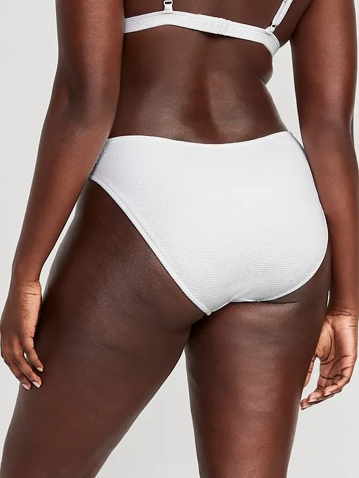Low-Rise Classic Pucker Bikini Swim Bottoms