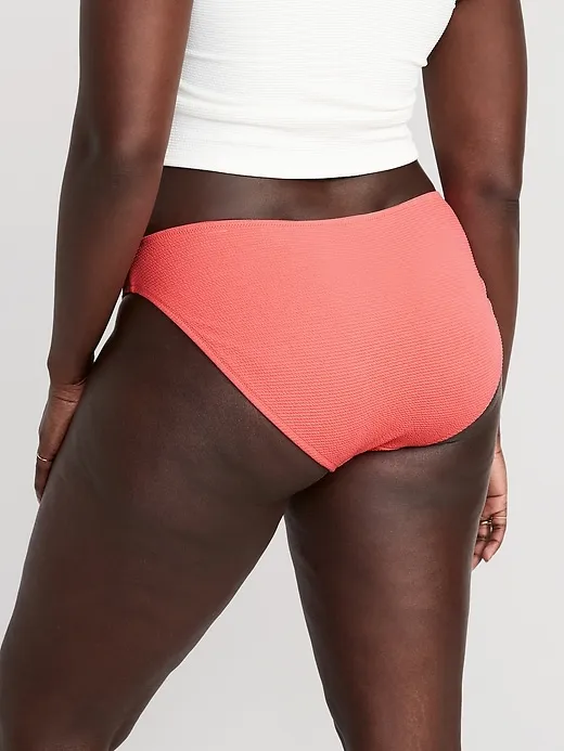 Low-Rise Classic Pucker Bikini Swim Bottoms
