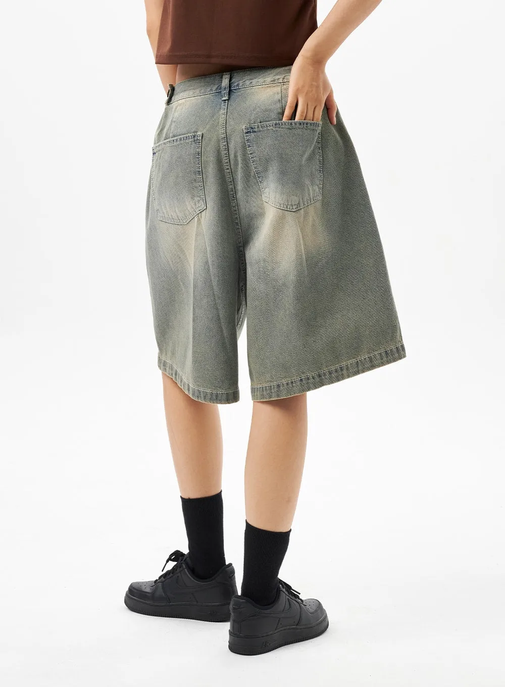 Low Rise Denim Bermuda Pants CU316