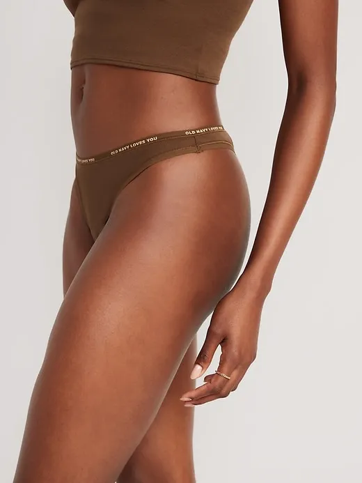 Low-Rise Logo Graphic Thong Underwear
