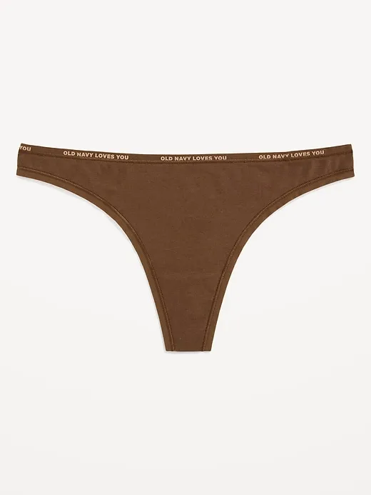 Low-Rise Logo Graphic Thong Underwear