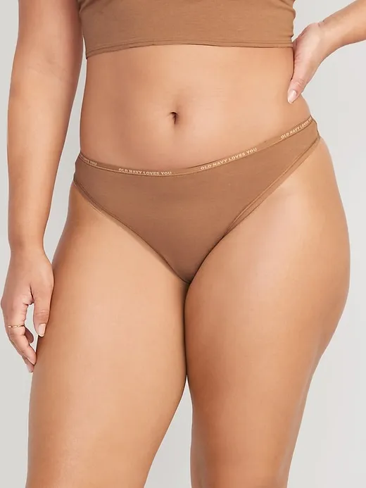 Low-Rise Logo Graphic Thong Underwear