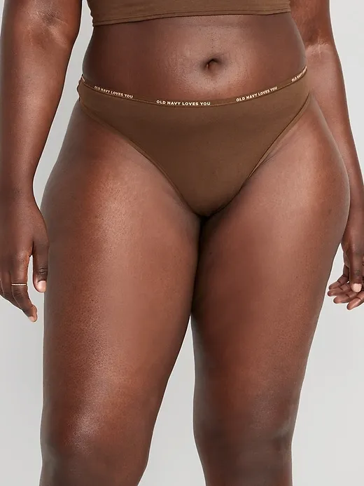 Low-Rise Logo Graphic Thong Underwear