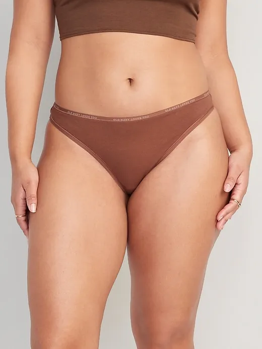 Low-Rise Logo Graphic Thong Underwear