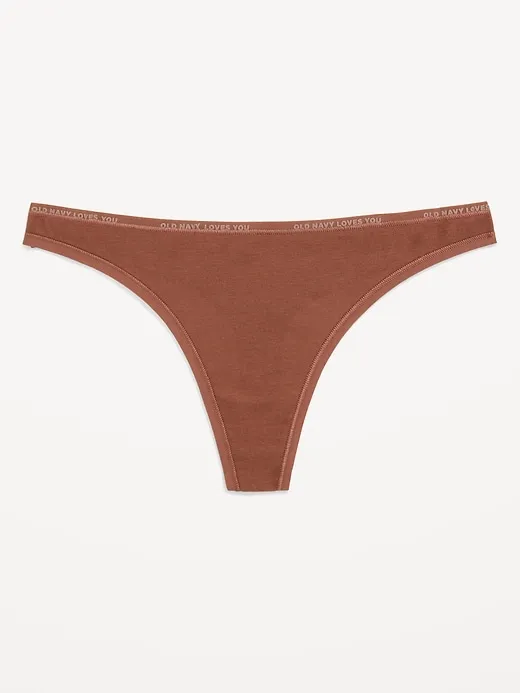 Low-Rise Logo Graphic Thong Underwear