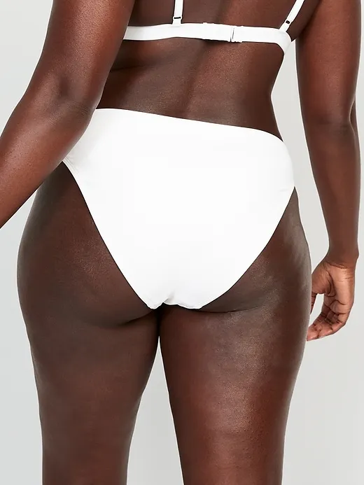 Low-Rise V-Front French-Cut Bikini Swim Bottoms
