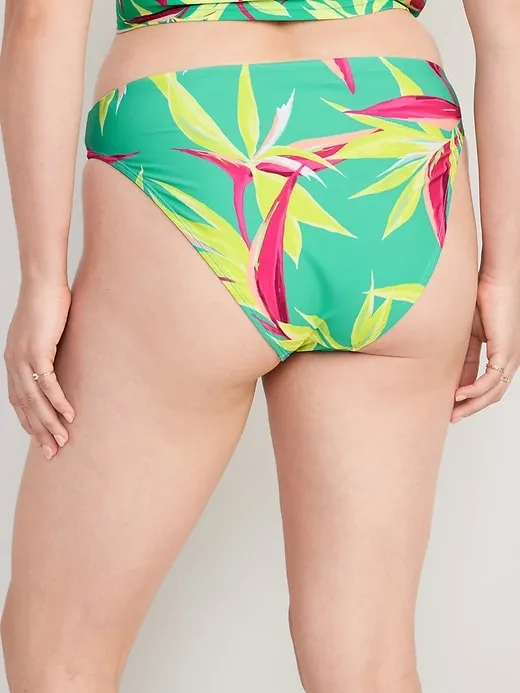 Low-Rise V-Front French-Cut Bikini Swim Bottoms