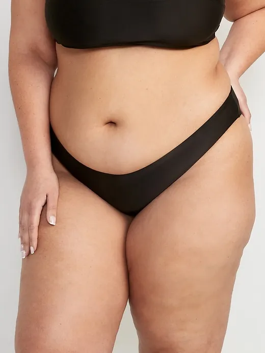 Low-Rise V-Front French-Cut Bikini Swim Bottoms