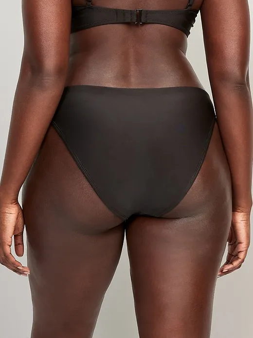 Low-Rise V-Front French-Cut Bikini Swim Bottoms