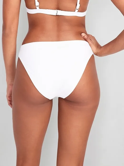 Low-Rise V-Front French-Cut Bikini Swim Bottoms