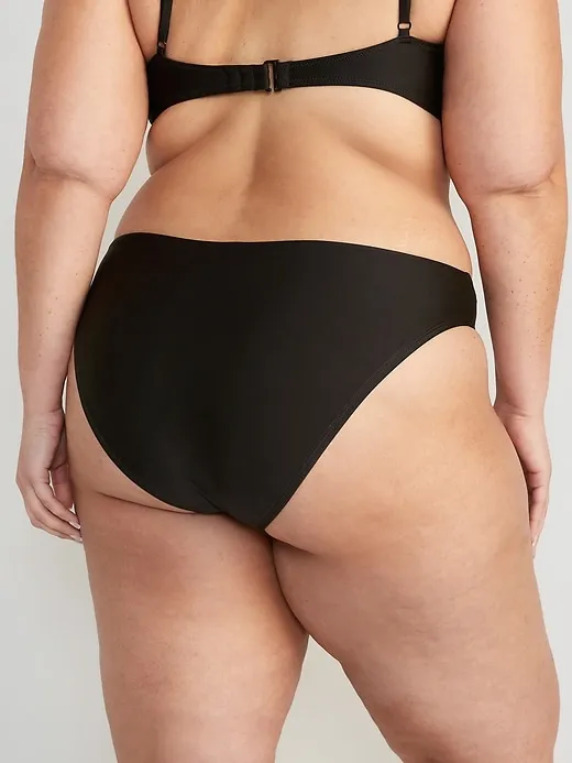 Low-Rise V-Front French-Cut Bikini Swim Bottoms