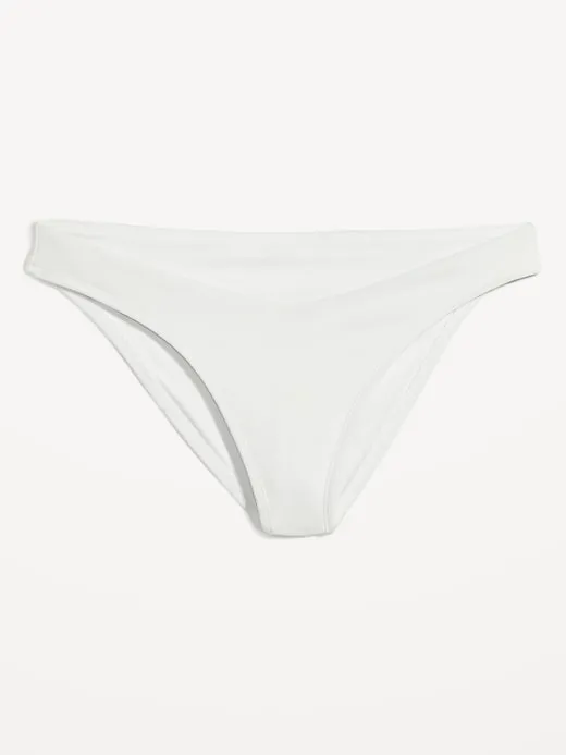 Low-Rise V-Front French-Cut Bikini Swim Bottoms