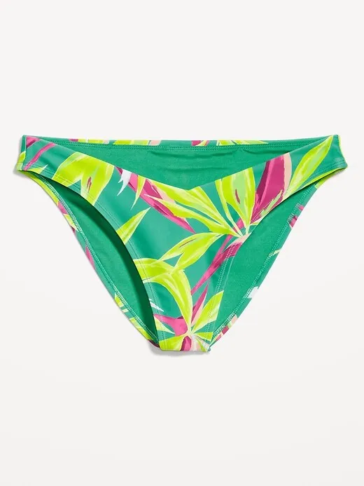 Low-Rise V-Front French-Cut Bikini Swim Bottoms