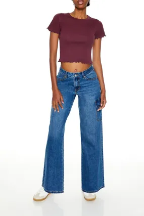 Low-Rise Wide-Leg Cargo Jeans