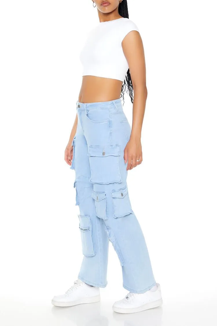 Low-Rise Wide-Leg Cargo Jeans