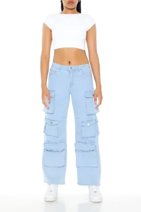 Low-Rise Wide-Leg Cargo Jeans
