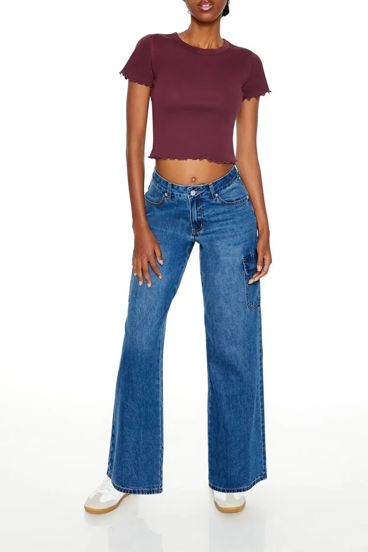 Low-Rise Wide-Leg Cargo Jeans