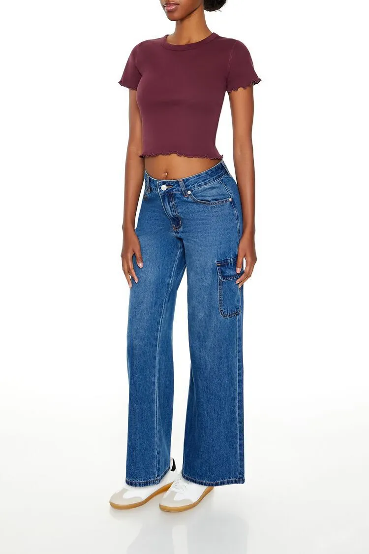 Low-Rise Wide-Leg Cargo Jeans