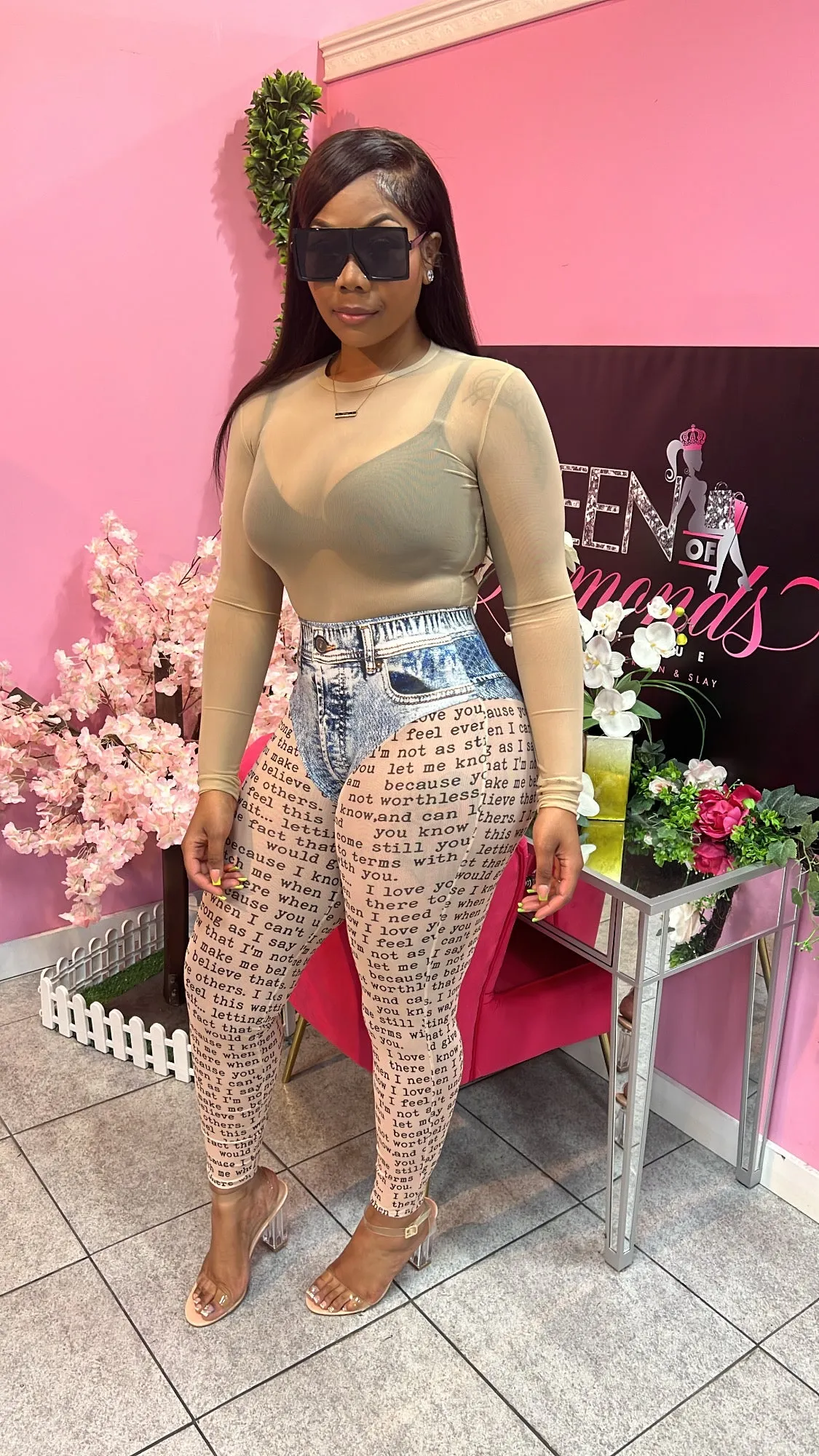 Mesh Bodysuit - Tan