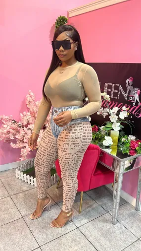 Mesh Bodysuit - Tan