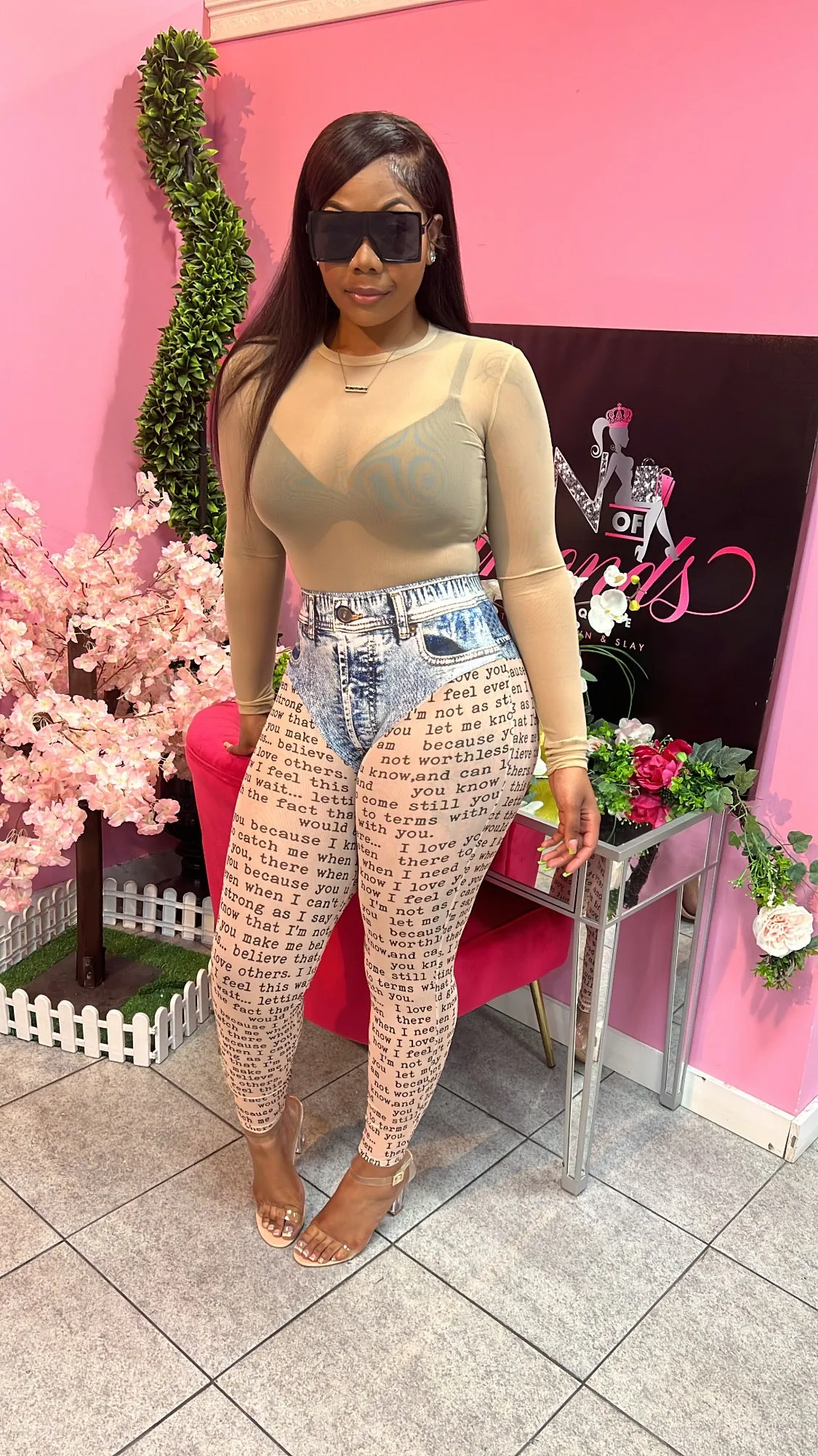 Mesh Bodysuit - Tan