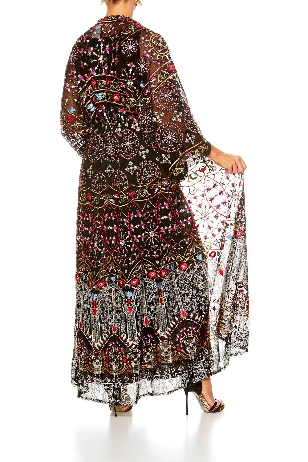 MESH ROBE WITH ELASTIC WAIST BACK CHAMBER OF REFLECTIONS
