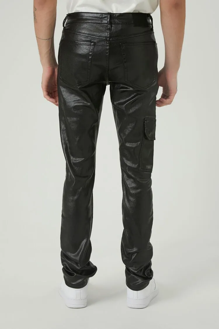 Mid-Rise Cargo Skinny Jeans