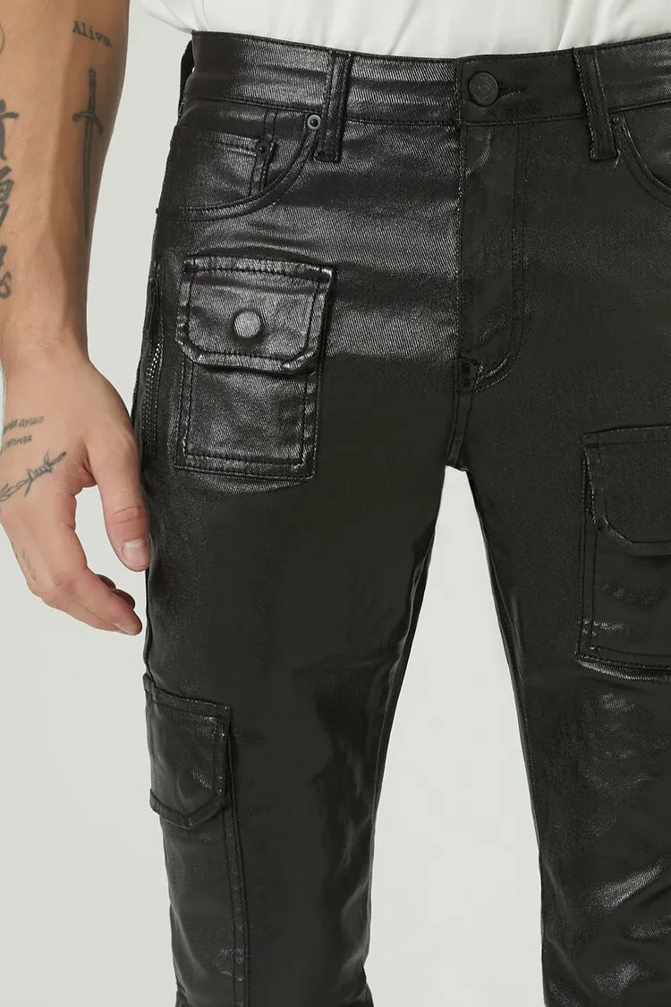 Mid-Rise Cargo Skinny Jeans
