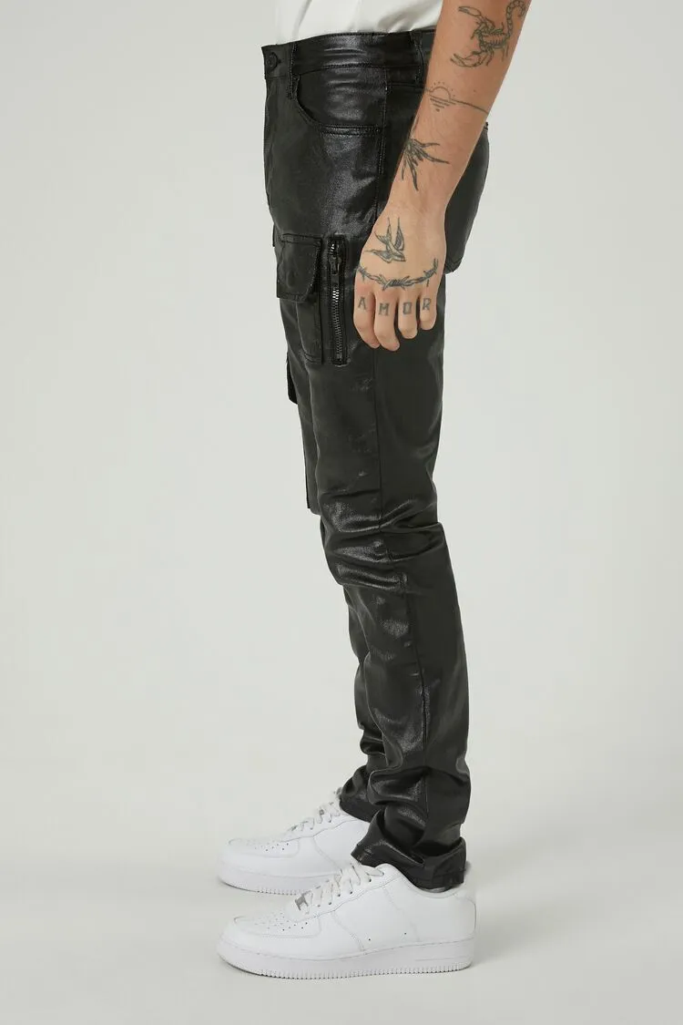 Mid-Rise Cargo Skinny Jeans