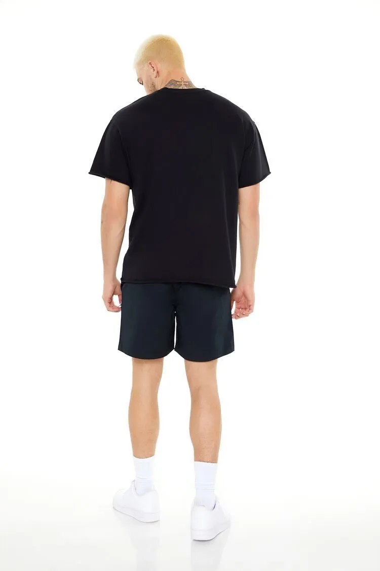 Mid-Rise Drawstring Cargo Shorts