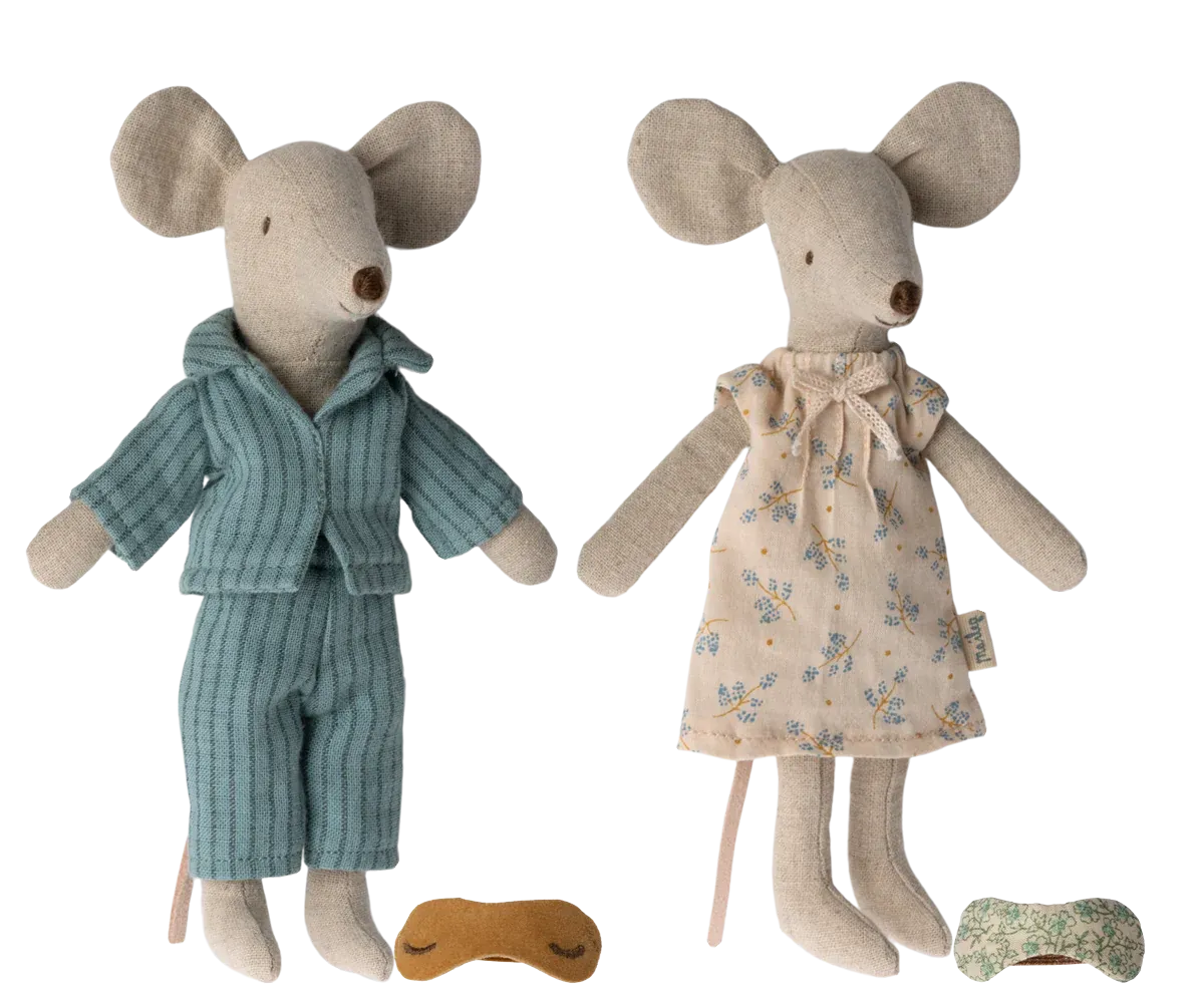 Mum and Dad Mice in Cigar Box