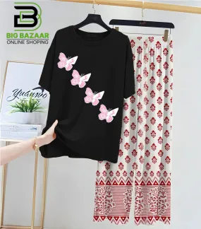 New Printed Trousers and Night Suits (Black Shirt)