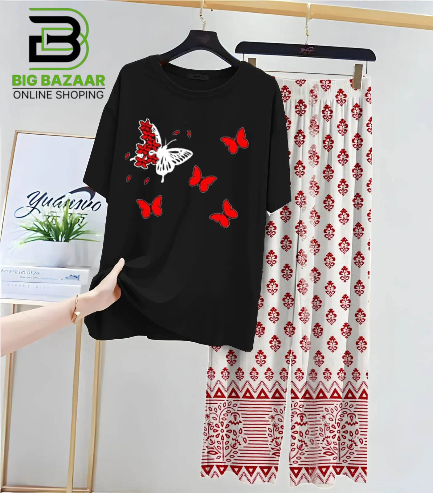 New Printed Trousers and Night Suits (Black Shirt)