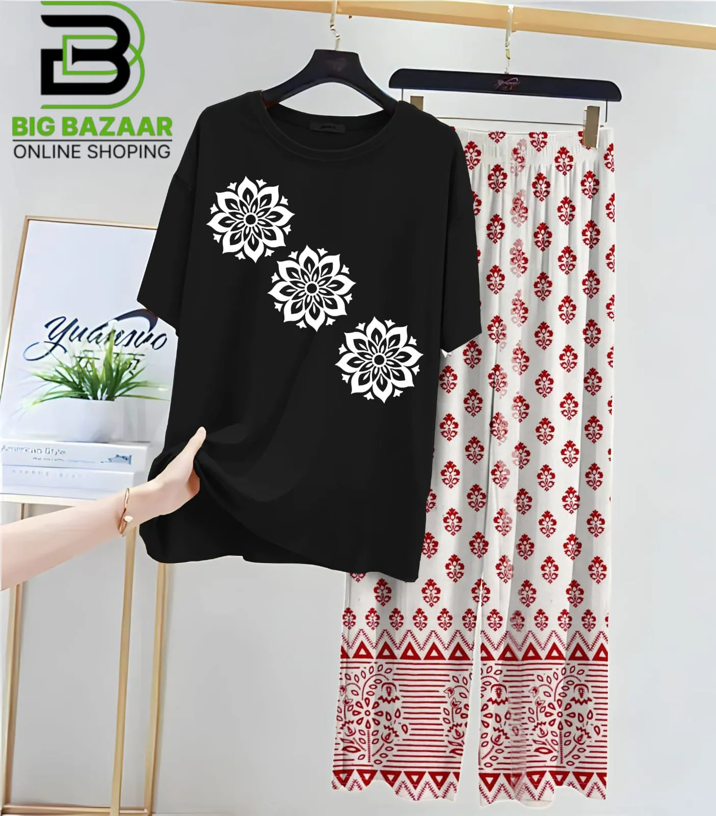 New Printed Trousers and Night Suits (Black Shirt)