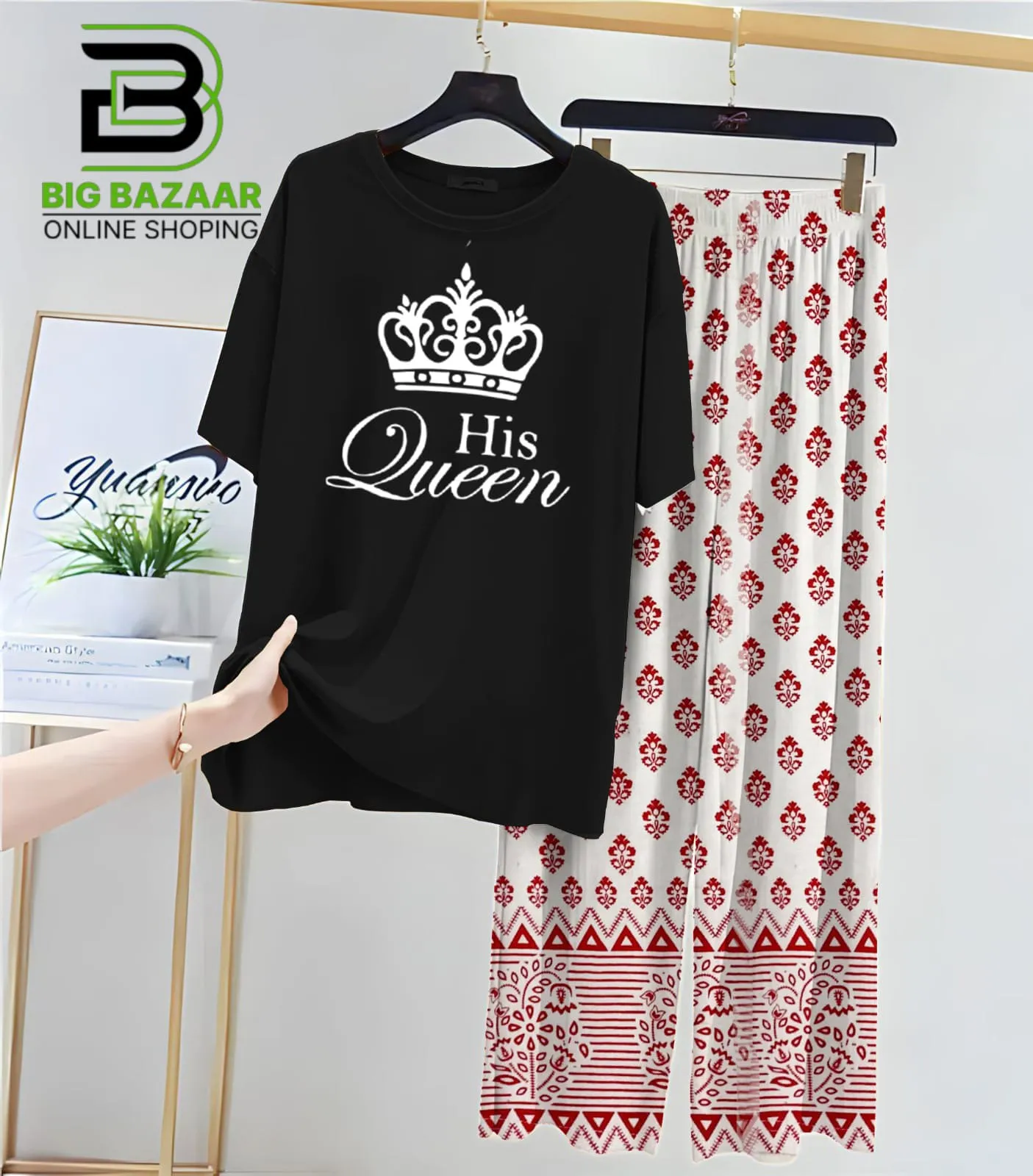 New Printed Trousers and Night Suits (Black Shirt)