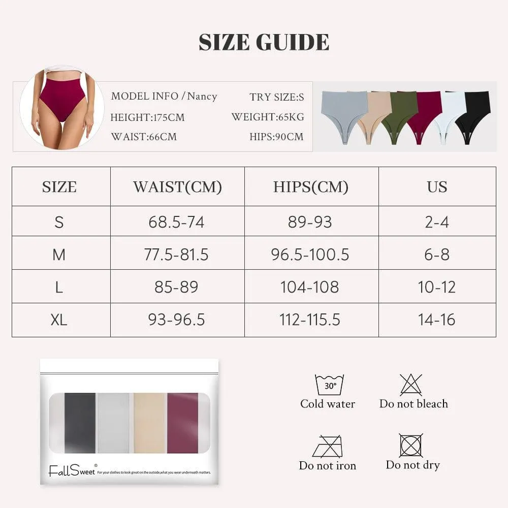 No Show High Waist Thong Underwear