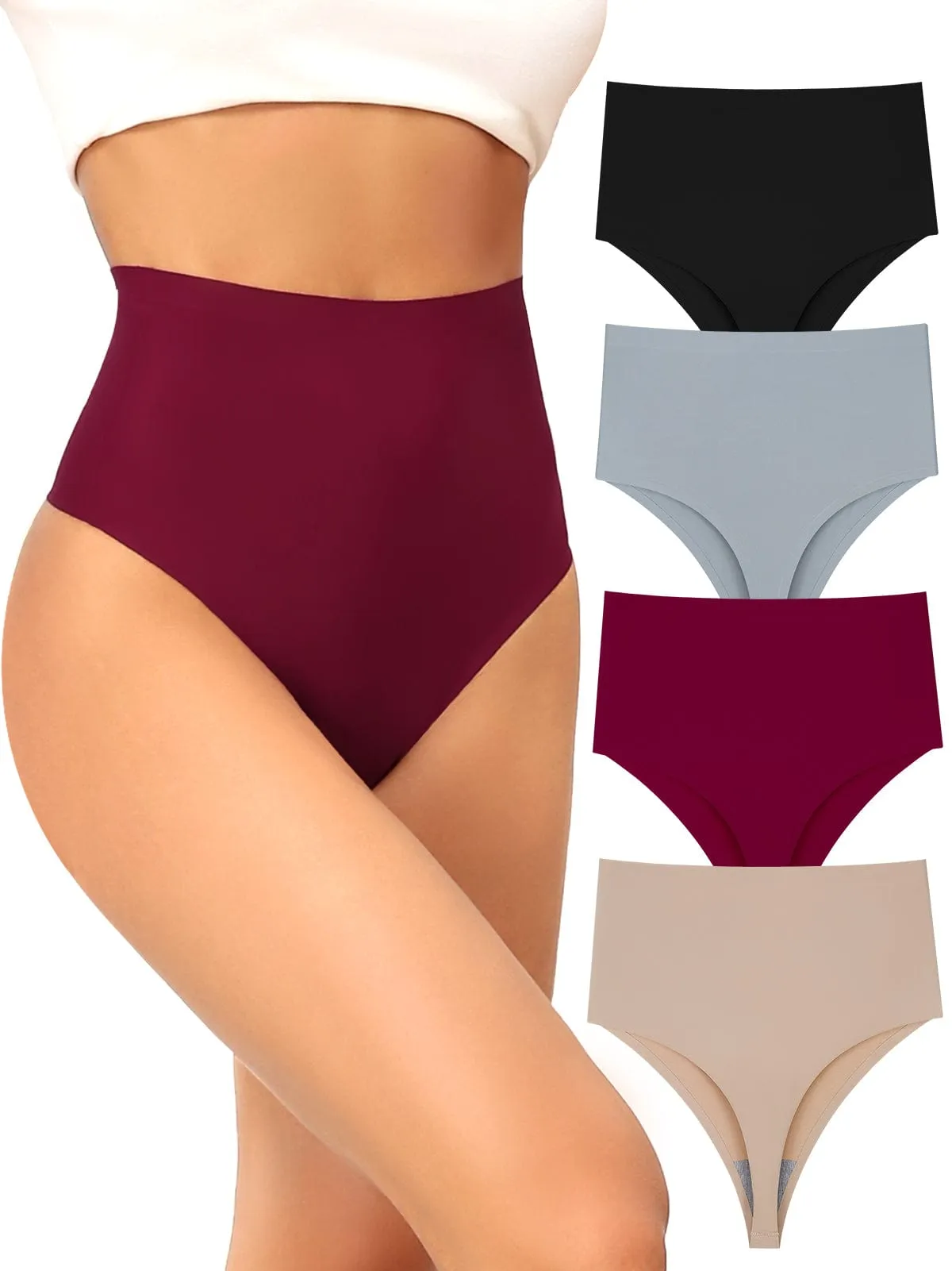 No Show High Waist Thong Underwear