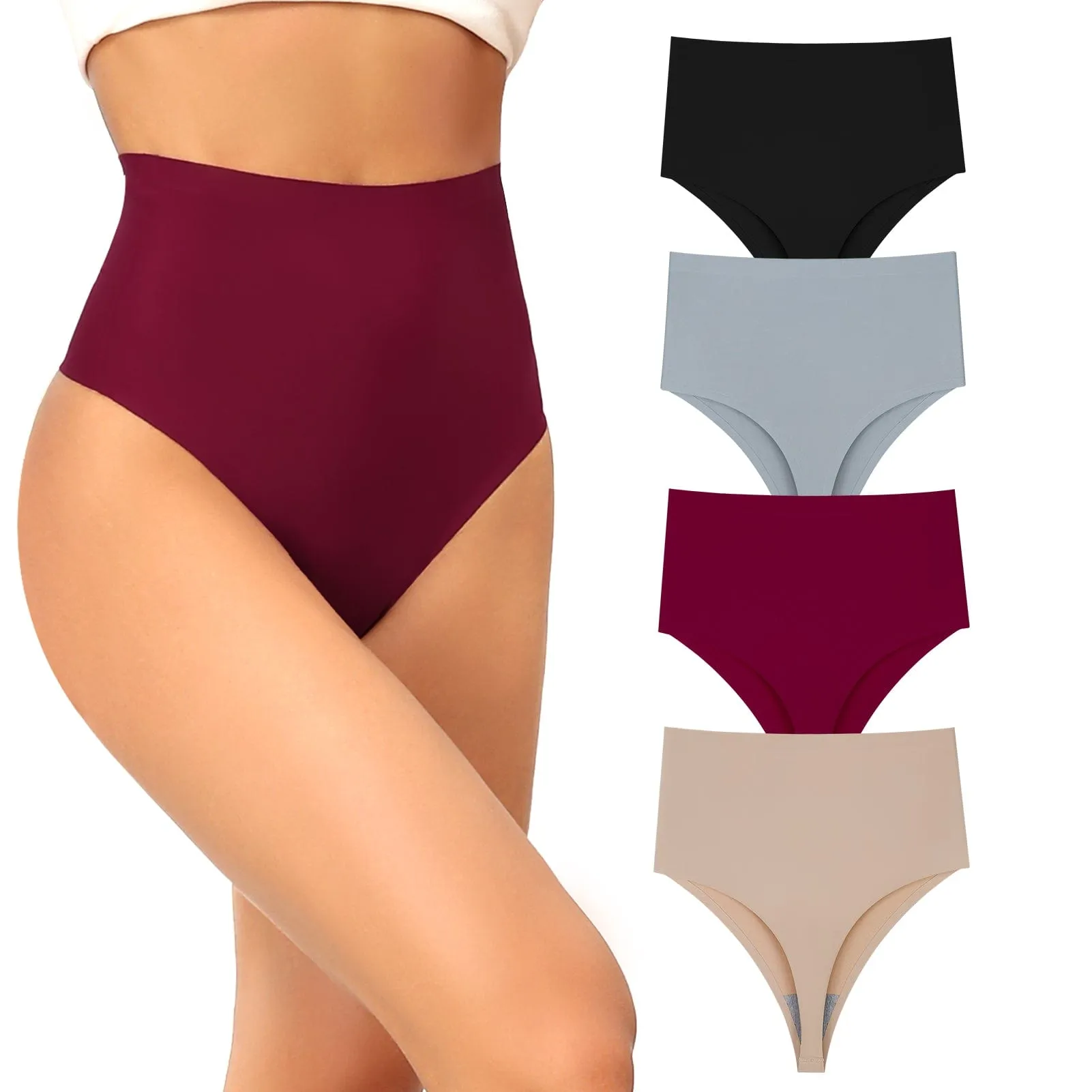 No Show High Waist Thong Underwear