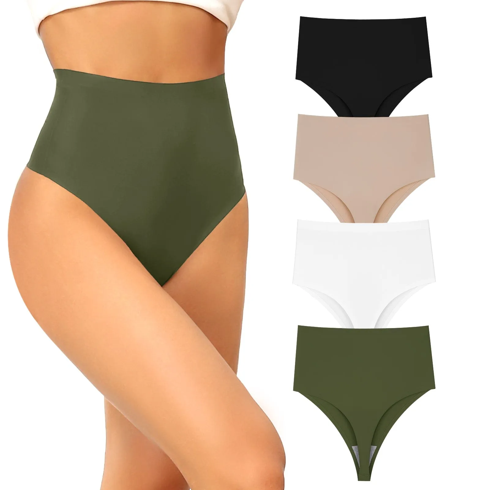 No Show High Waist Thong Underwear
