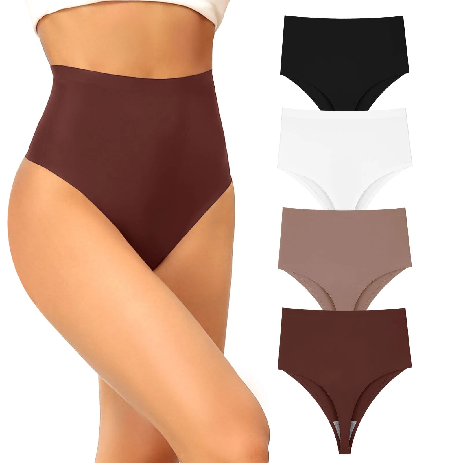 No Show High Waist Thong Underwear