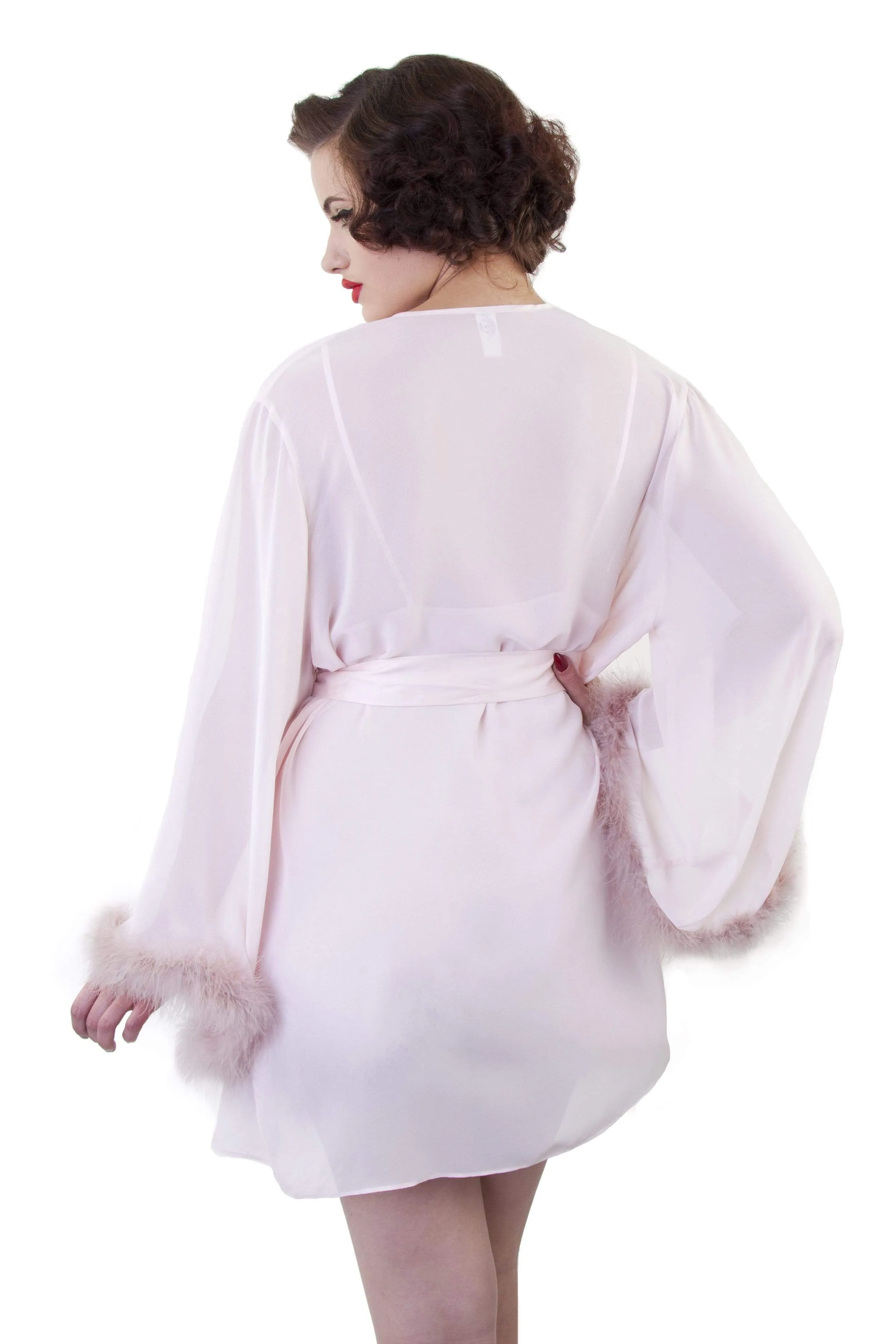 Peach Feather Robe