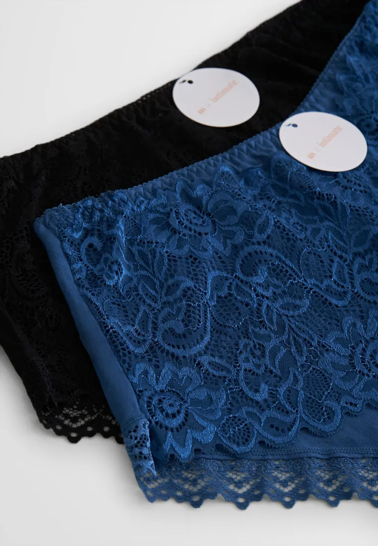 Philome Plus Size Lace Panties (2 Pieces in A Pack)