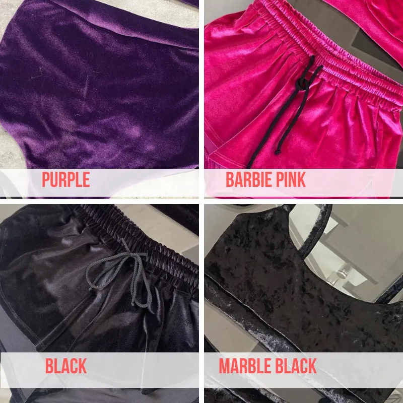 Pole dance wear set velour/velvet